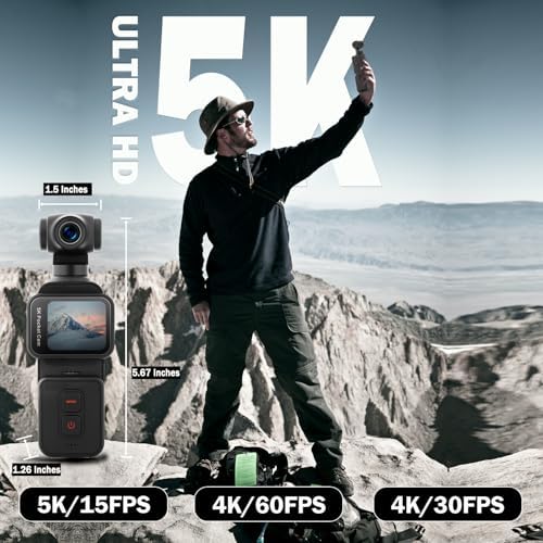 Cámara de bolsillo Vlogging 5K con lente giratoria remota - Image 3