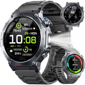 Alternative view of Jugeman Reloj inteligente militar para hombre, GPS de doble banda, rel
