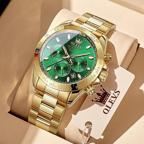 OLEVS Automatic Gold Watches for Men Luxury Classic Stainless Steel - Image 3