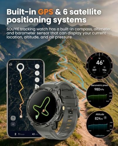 Reloj inteligente militar para hombre, GPS integrado, llamada Bluetoot - Image 3