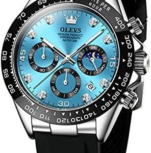 Alternative view of OLEVS Relojes de pulsera analógicos de cuarzo para hombre, cronógrafo,