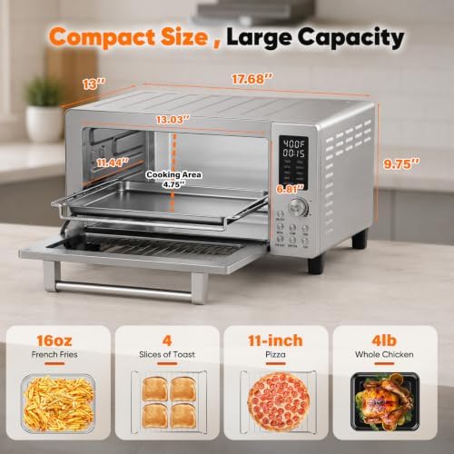 Nuwave Bravo Pro - Combo de horno tostador y freidora de aire de conve - Image 3
