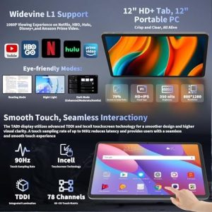 Tableta de 12 pulgadas con teclado, tableta Android 16 2026 con IA Gem - Image 3