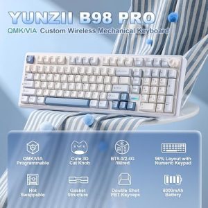 YUNZII Teclado mecánico inalámbrico B98 PRO 96% (azul, interruptor de - Image 3