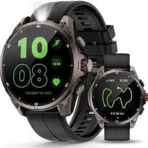 Alternative view of SOUYIE Reloj inteligente GPS para hombres, pantalla AMOLED de 1.43 pul