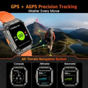 Reloj inteligente militar,1.93 "AMOLED,5ATM impermeable - Image 3