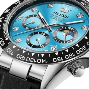 OLEVS Relojes de pulsera analógicos de cuarzo para hombre, cronógrafo, - Image 3