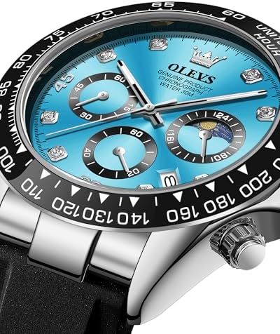 OLEVS Relojes de pulsera analógicos de cuarzo para hombre, cronógrafo, - Image 3