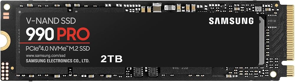 Samsung 990 PRO 2TB PCIe Gen 4.0 x4 (Maximum Transfer Rate 7,450MB/s)