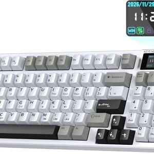 KEMOVE Teclado mecánico para juegos K94 Tri-Mode con pantalla y perill