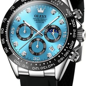 OLEVS Relojes de pulsera analógicos de cuarzo para hombre, cronógrafo,