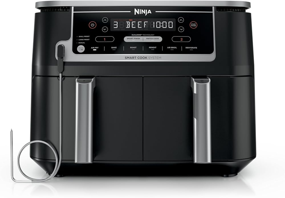 Ninja Foodi - Freidora de aire, 10 cuartos de galón DualZone Smart XL,