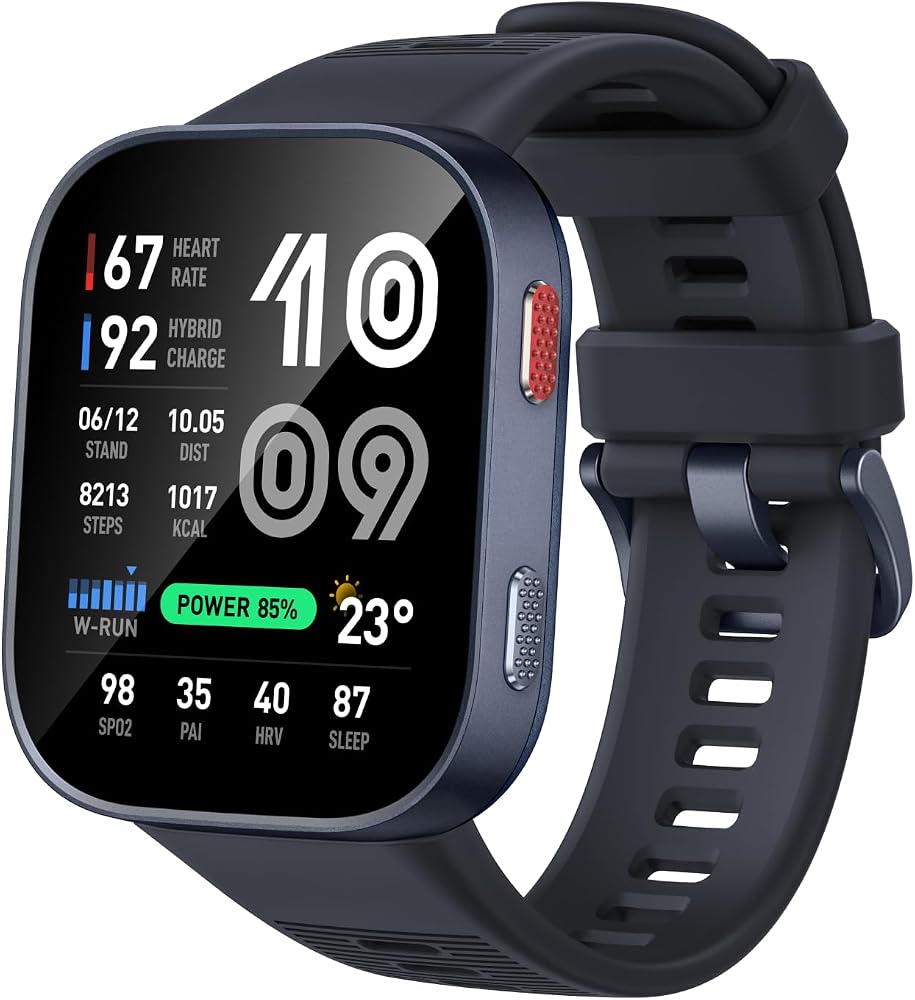 Amazfit Reloj inteligente Bip Max, pantalla AMOLED de 2.07", GPS, iOS