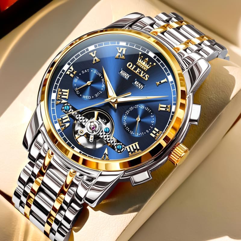 OLEVS Relojes automáticos para hombre, reloj mecánico automático de ve - Image 3