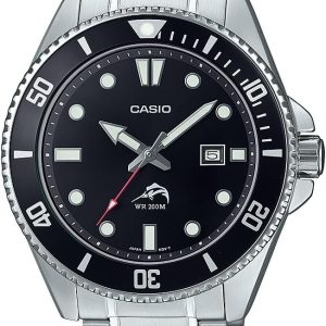 Casio Classic Diver Reloj de acero inoxidable Indicador de fecha MDV-1
