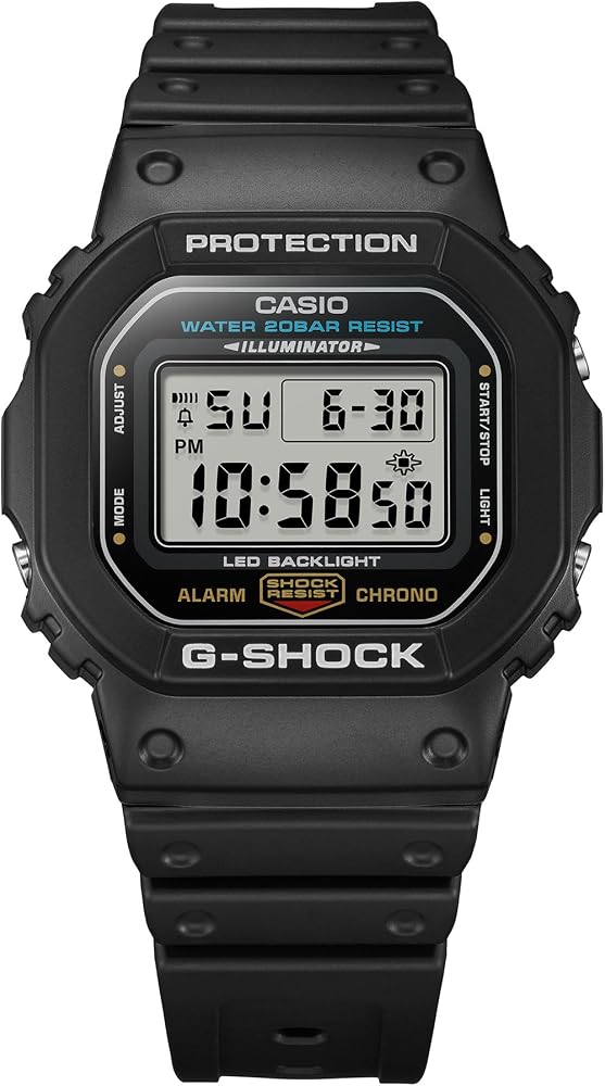 Casio G-Shock DW5600UE-1CR Reloj cuadrado digital clásico resistente a