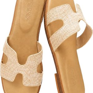 Sandalias con diamantes de imitación y pisos de espuma viscoelástica p