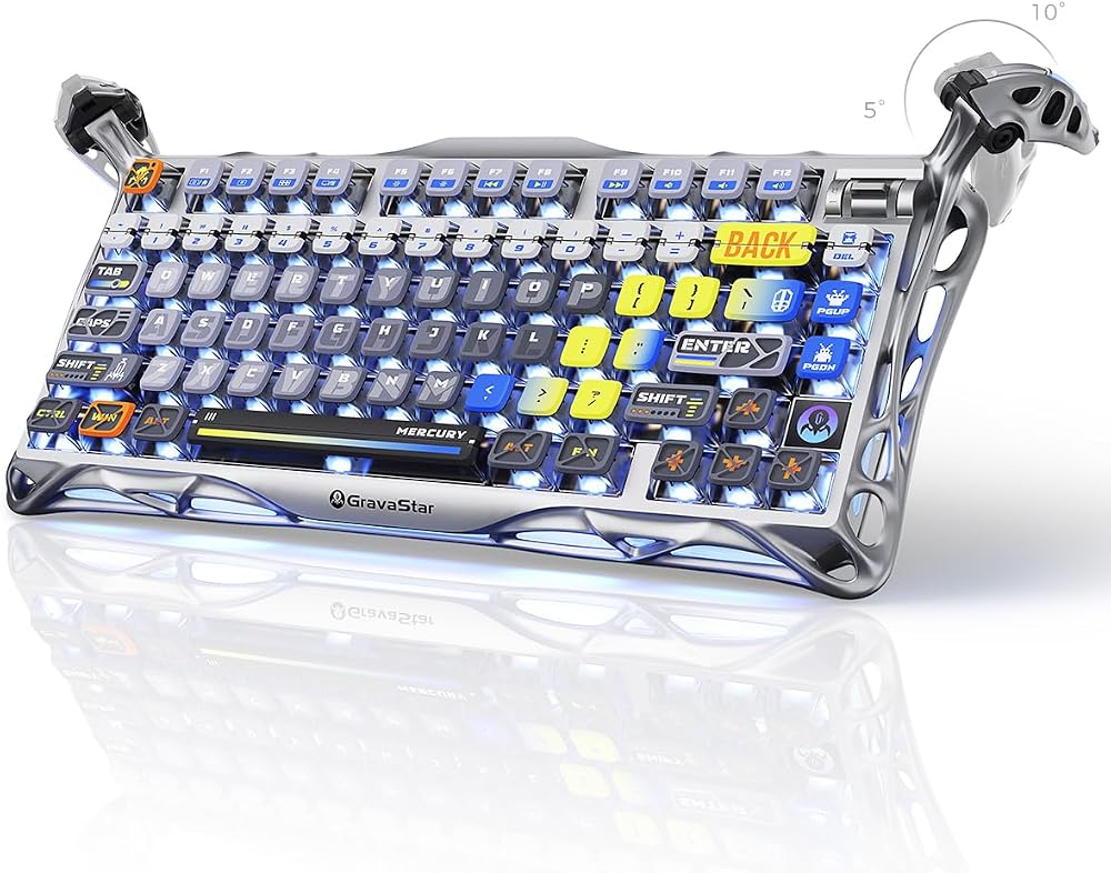 GravaStar Mercury K1 Pro Teclado mecánico inalámbrico para juegos, 75%