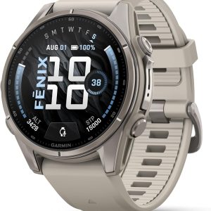 Garmin fēnix® 9, titanio, 1.693 in, gris niebla