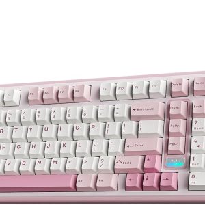 YUNZII Teclado mecánico inalámbrico B98 PRO 96% (rosa, interruptor de
