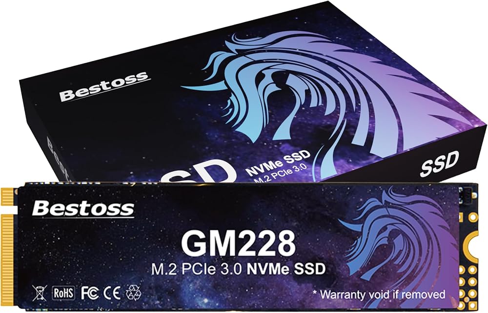 Bestoss SSD interno NVMe M.2 de 2 TB PCIe 3.0 M.2 2280, hasta 2400 MB/