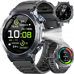 Jugeman Reloj inteligente militar para hombre, GPS de doble banda, rel