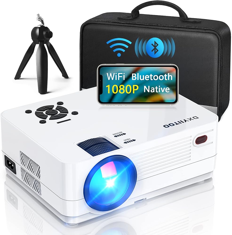 Proyector Native 1080P con WiFi 6 y Bluetooth bidireccional, proyector