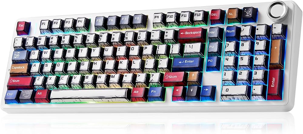 Teclado mecánico Aula F99 Pro, teclados inalámbricos para juegos RGB