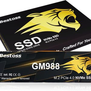 Bestoss M.2 2280 NVMe SSD 512GB PCIe 4.0, hasta 7350MB/s, caché TLC SL