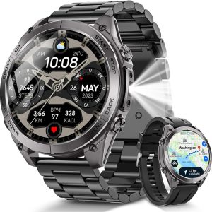 Reloj inteligente militar para hombre con GPS y mapas fuera de línea