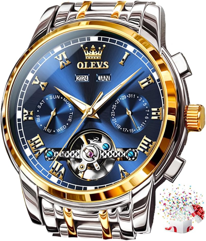 OLEVS Relojes automáticos para hombre, reloj mecánico automático de ve