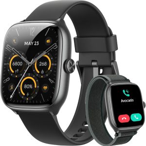 Gydom Reloj inteligente para mujeres y hombres, llamada Bluetooth, rel