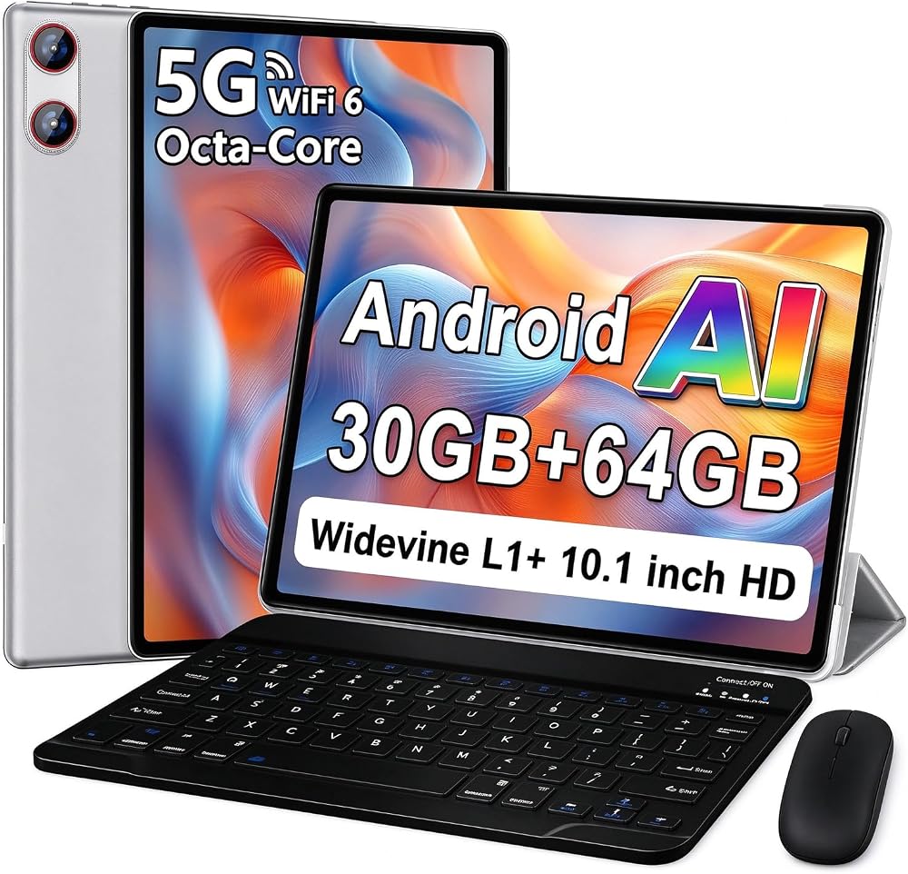 Tableta Android con teclado de 30 GB+64 GB+1 TB, tableta de 10 pulgada