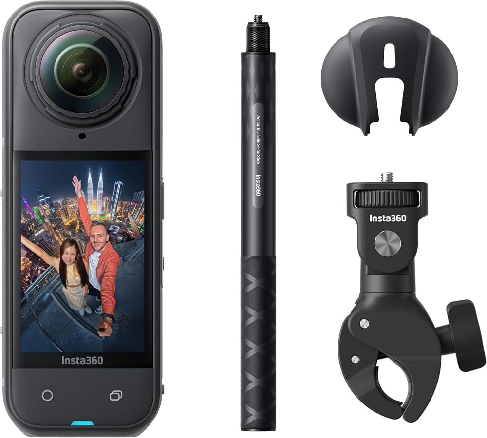 Insta360 X5 Paquete para Motocicleta - Cámara de acción 360° impermeab
