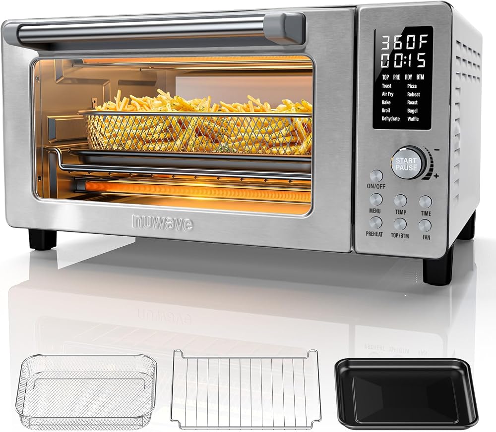 Nuwave Bravo Pro - Combo de horno tostador y freidora de aire de conve