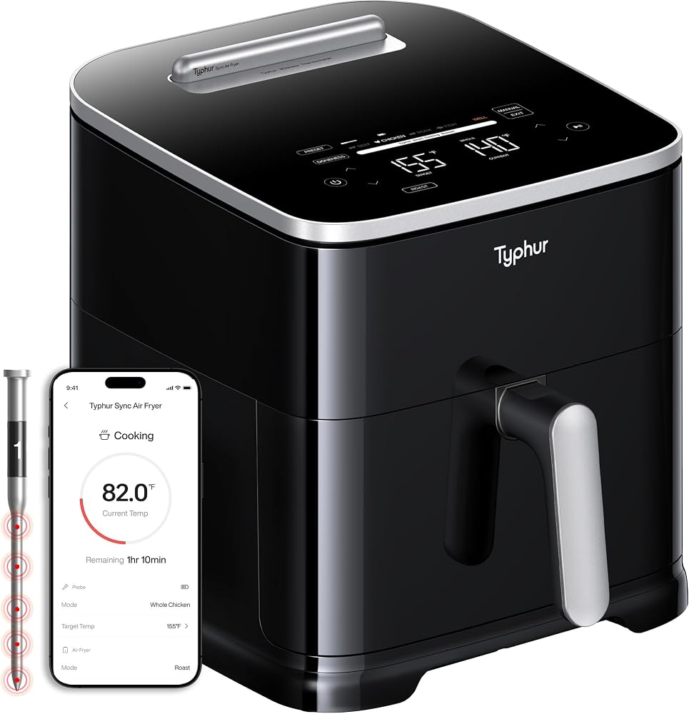 Typhur Freidora de Aire Sync de 8QT con Termómetro Inalámbrico Integra