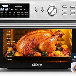 Horno tostador con freidora de aire grande de 31.7 cuartos de galón, p