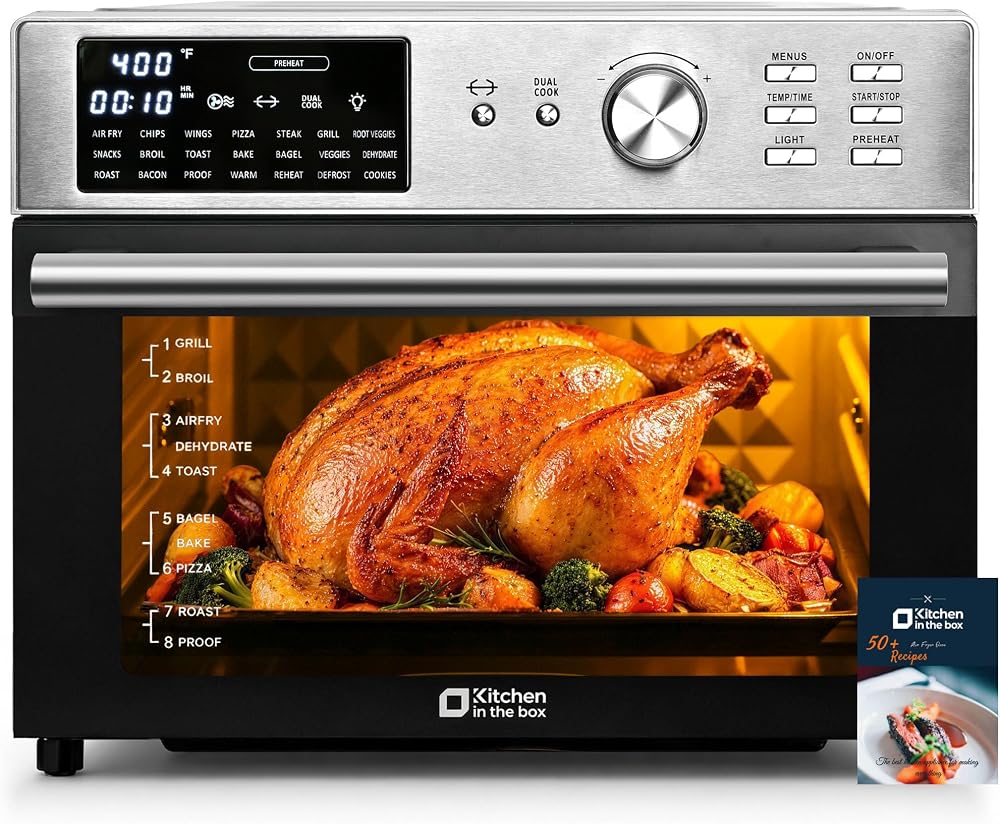 Horno tostador con freidora de aire grande de 31.7 cuartos de galón, p