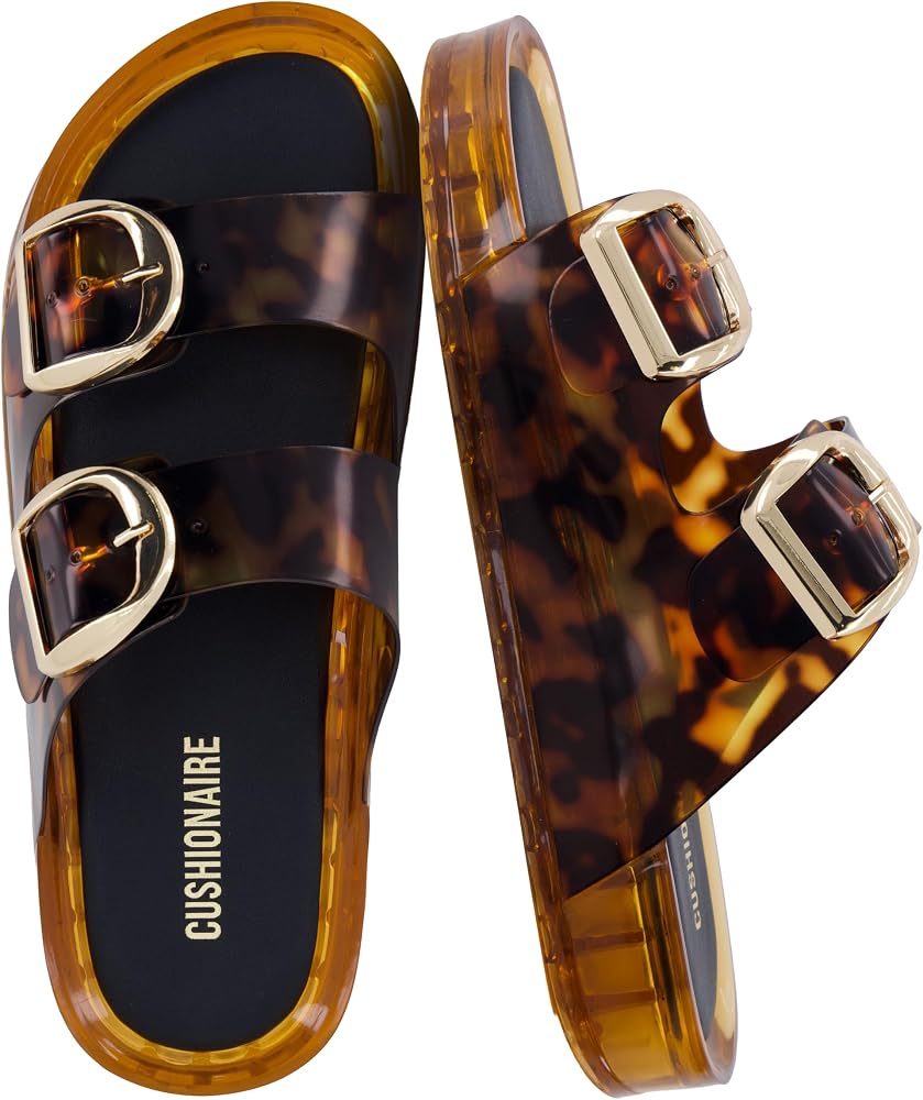 CUSHIONAIRE Sandalias de gelatina sin cordones Gummie para mujer