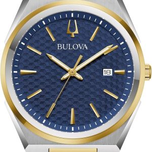 Bulova Mens Dress Classic Quartz Two Tone Stainless Steel Watch, Patte