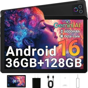 Gleeso Tableta, Android 16 Tableta, 36GB RAM 128GB ROM 1TB TF, tableta