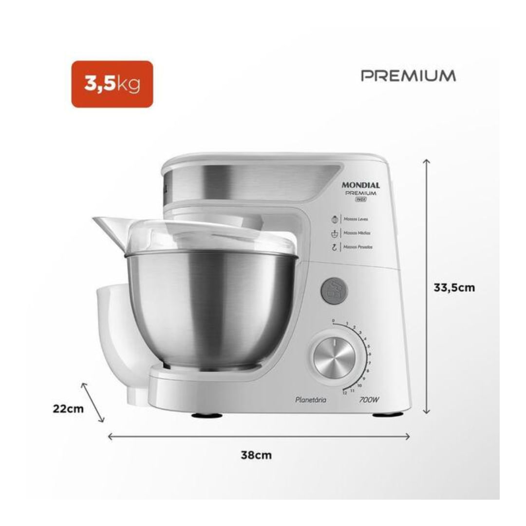 Batidora Planetaria 700W Premium Inox-2 Bols - Image 2