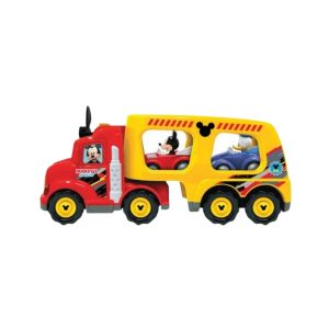 Camión Transportador Con Luces Y Sonido 38cm Con 2 Autitos Disney Jr