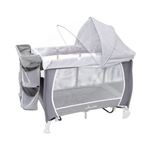 Cuna Corralito Austin Gris Con Cambiador Premium Baby