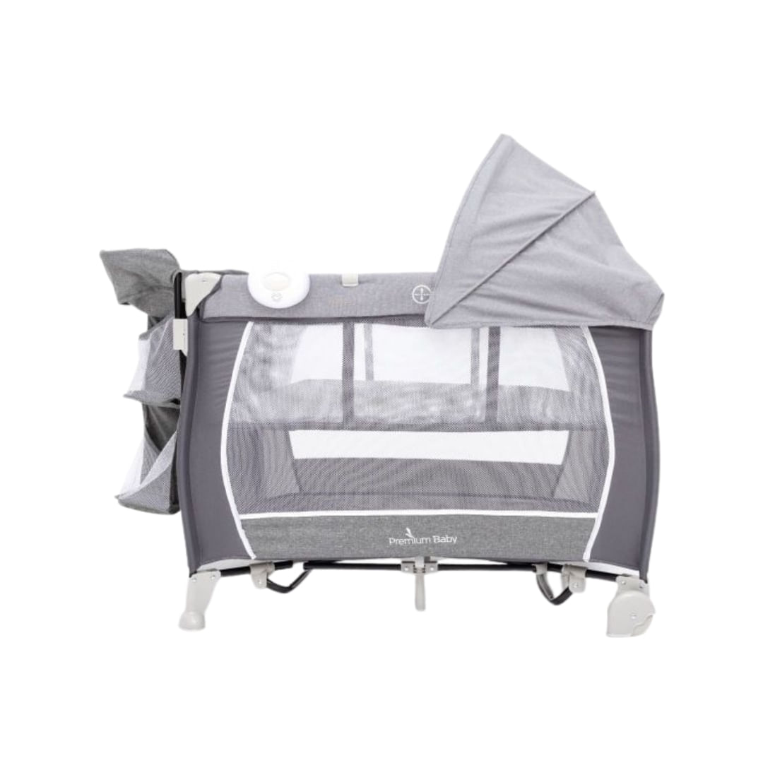 Cuna Corralito Austin Gris Con Cambiador Premium Baby - Image 2