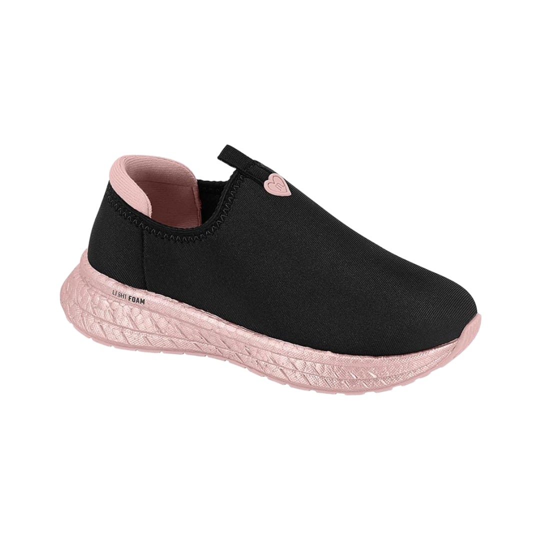 Calzado Tipo Champion Lycra Perola Negro Niña Molekinha