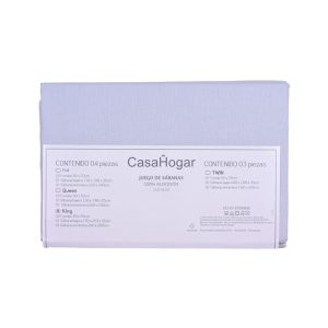 Juego De Sábana Cuatro Piezas King 160 Hilos Gris Casa Hogar