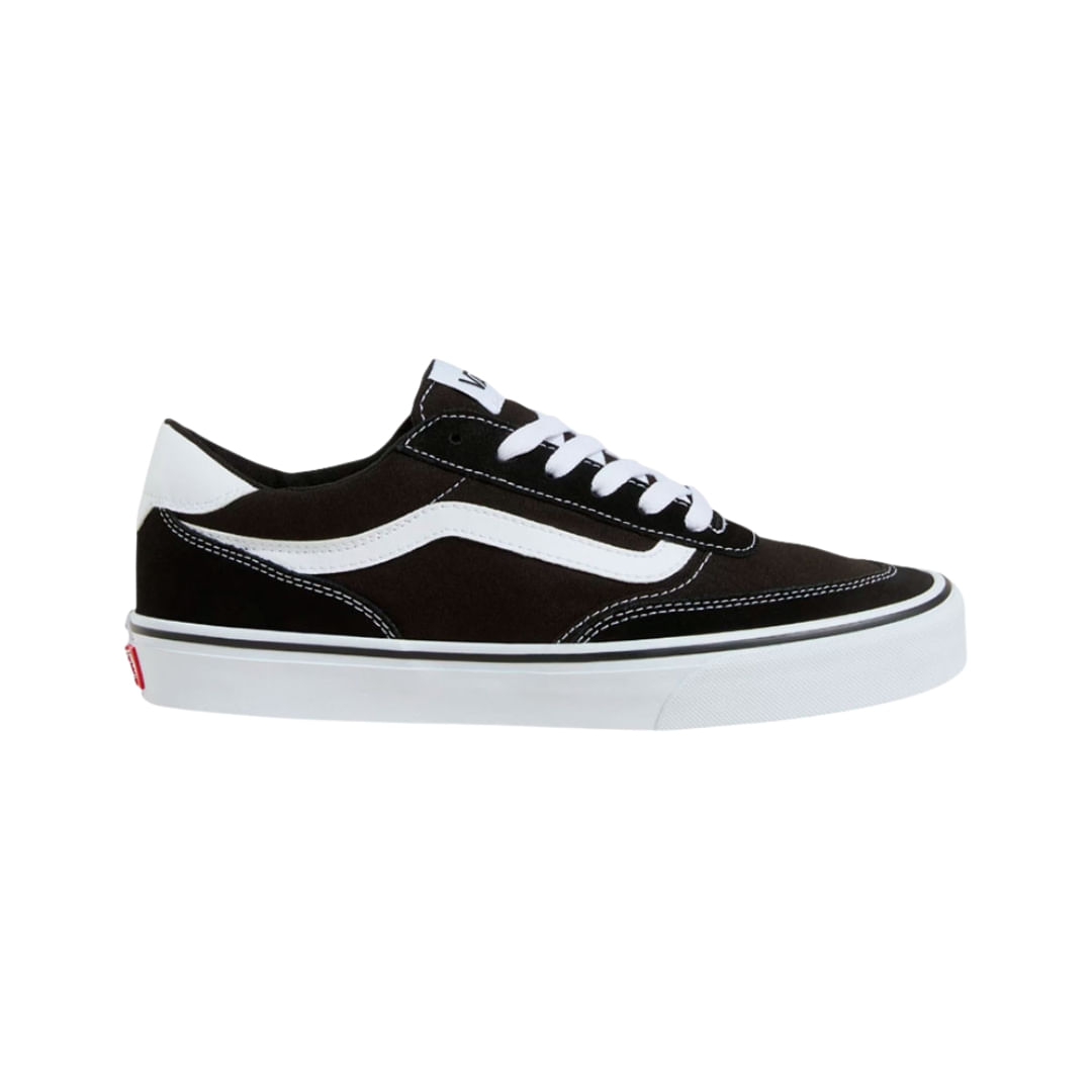 Zapatenis Urbano Clásico Brooklyn Ls Negro Blanco Hombre Vans