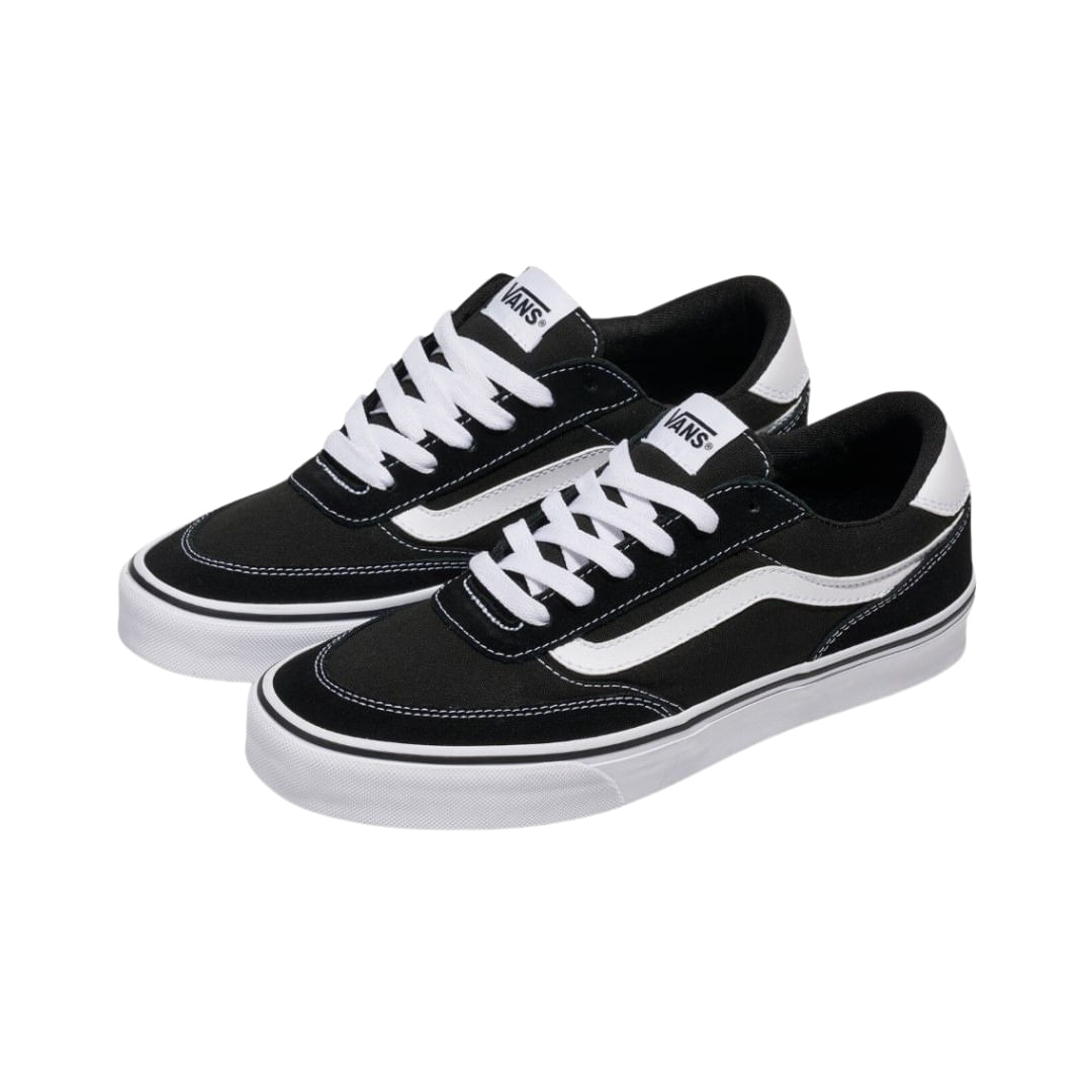 Zapatenis Urbano Clásico Brooklyn Ls Negro Blanco Hombre Vans - Image 2
