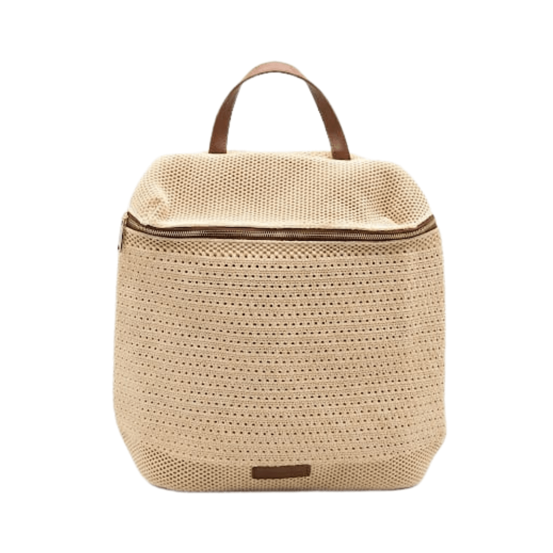 Bolso Mochila De Playa Fashion Celina Beige Mujer